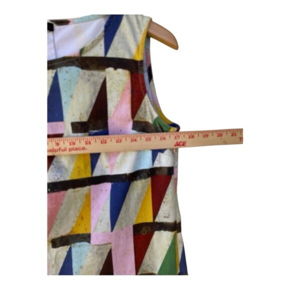 Aventures des Toiles Multicolor Geometric Print Sheath Dress Sz 38/ US 8 - Picture 6 of 11